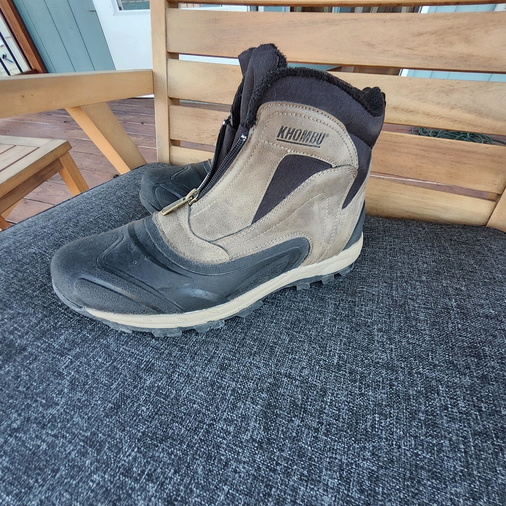 Khombu Men's Brown and Black Rain & Snow Boots